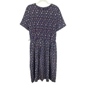 Vintage Breli Originals Nautical Midi Dress Yacht Maritime Blue Red USA Size 18